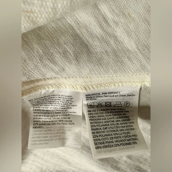 NWT H&M Elegant Cream Spaghetti Strap Dress size Medium linen blend - Picture 10 of 13